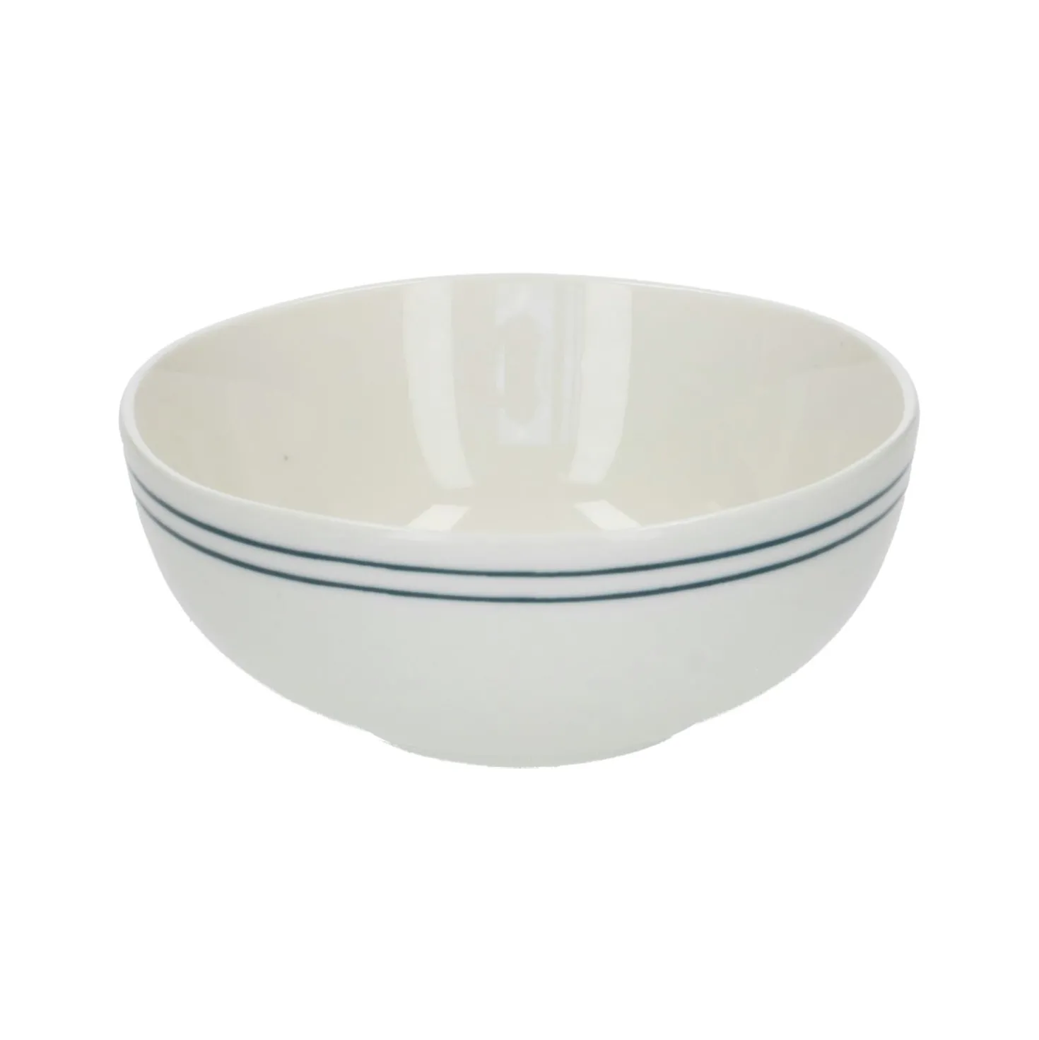 Kom met blauwe streep, organisch, porselein, Ø 12 cm