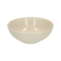 Kom, steengoed, beige, spikkel, Ø 17,5 cm, laag