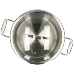 Kookpan met glazen deksel, 3-laags, rvs, PFAS-vrij, Ø24 cm