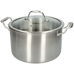 Kookpan met glazen deksel, 3-laags, rvs, PFAS-vrij, Ø24 cm