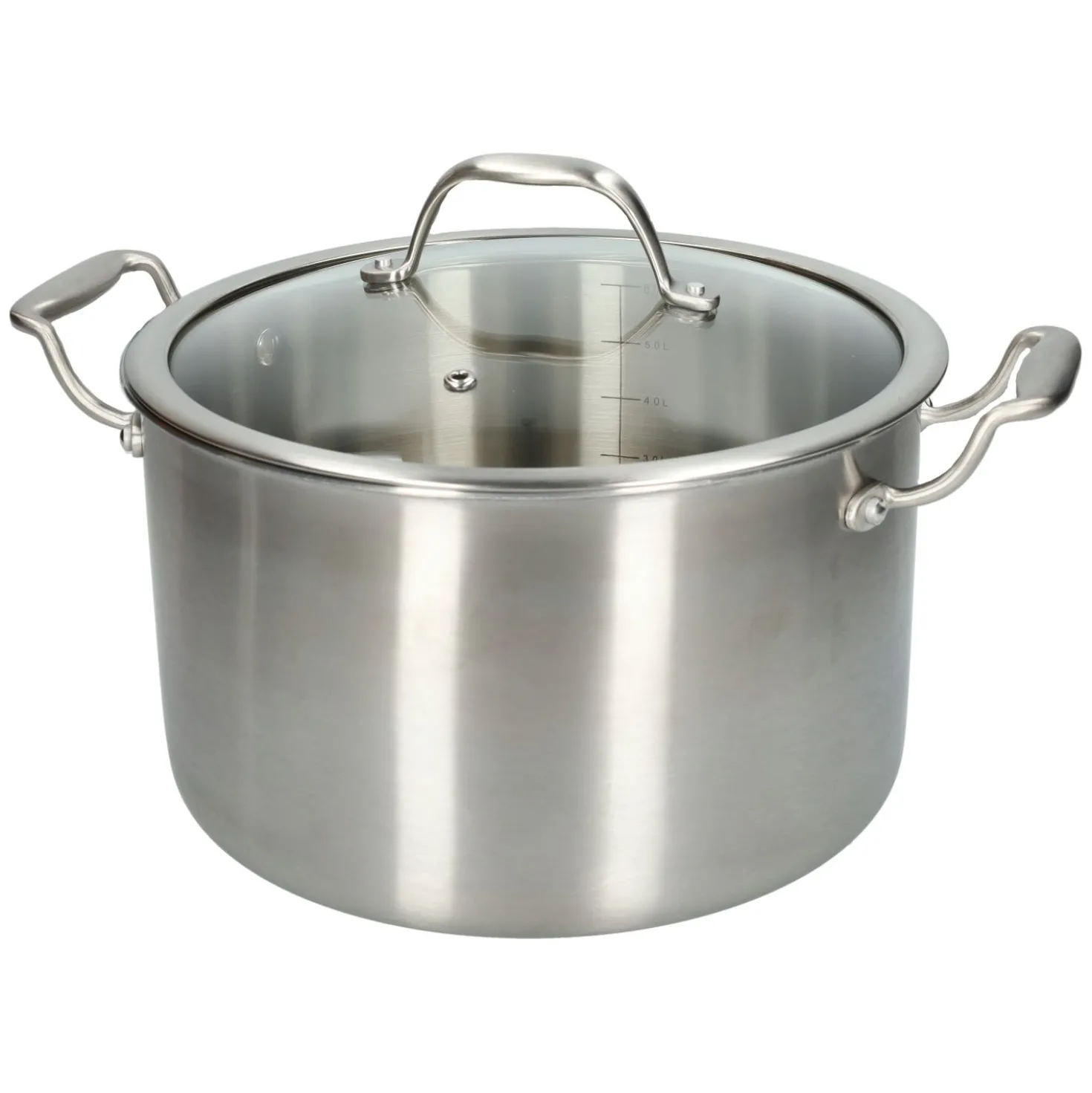 Kookpan met glazen deksel, 3-laags, rvs, PFAS-vrij, Ø24 cm