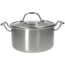 Kookpan met glazen deksel, 3-laags, rvs, PFAS-vrij, Ø20 cm
