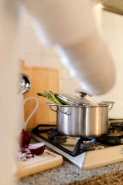 Kookpan met glazen deksel, 3-laags, rvs, PFAS-vrij, Ø20 cm