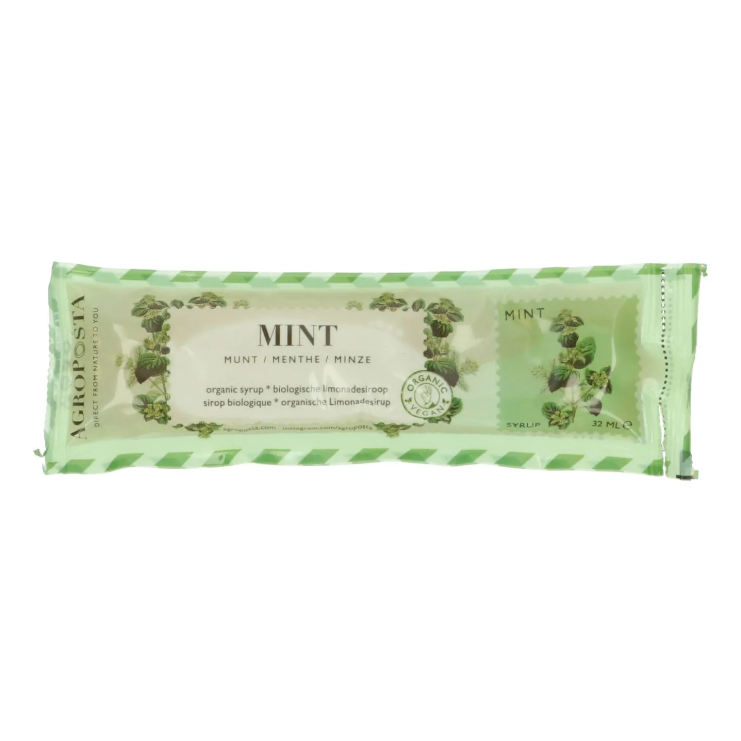 Limonadesiroop, munt, zakje 32 ml