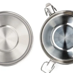 Lunchbox met siliconen ring, RVS, rond, Ø14 cm, 500 ml