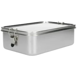 Lunchbox met siliconen ring, RVS, 2400 ml