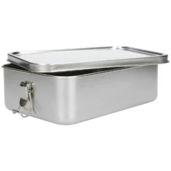 Lunchbox met siliconen ring, RVS, 2400 ml