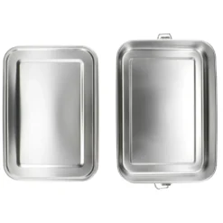 Lunchbox met siliconen ring, RVS, 2400 ml
