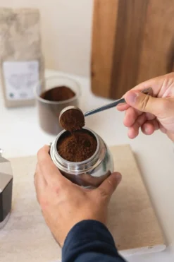 Maatlepel voor gemalen koffie, roestvrij staal