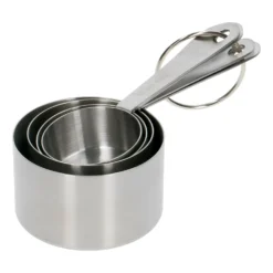 Maatpannetjes in cups, rvs, 4 stuks
