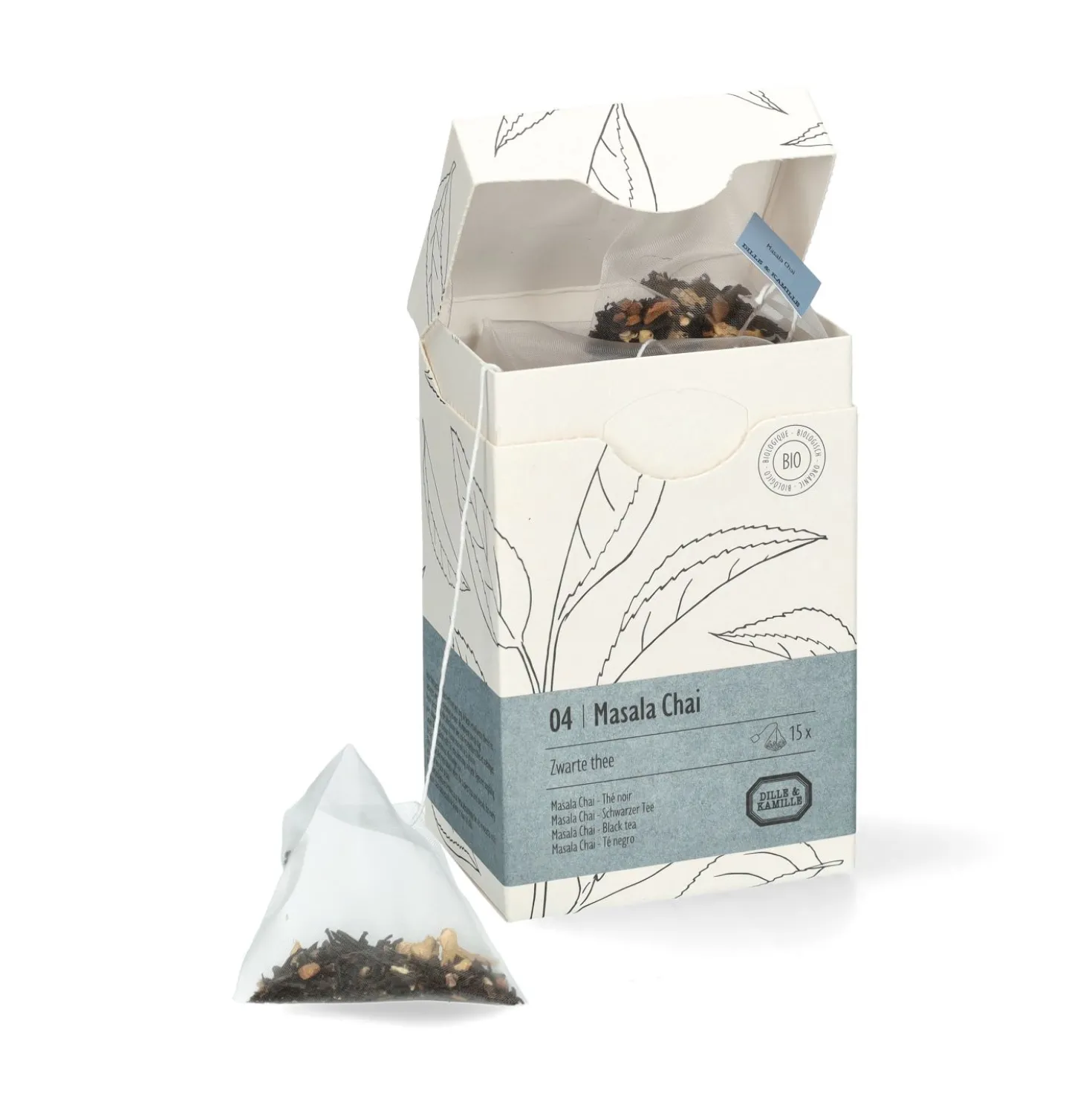 Masala Chai, biologisch, zwarte thee, 15 theebuiltjes