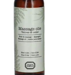 Massageolie, vetiver & ceder, 100 ml