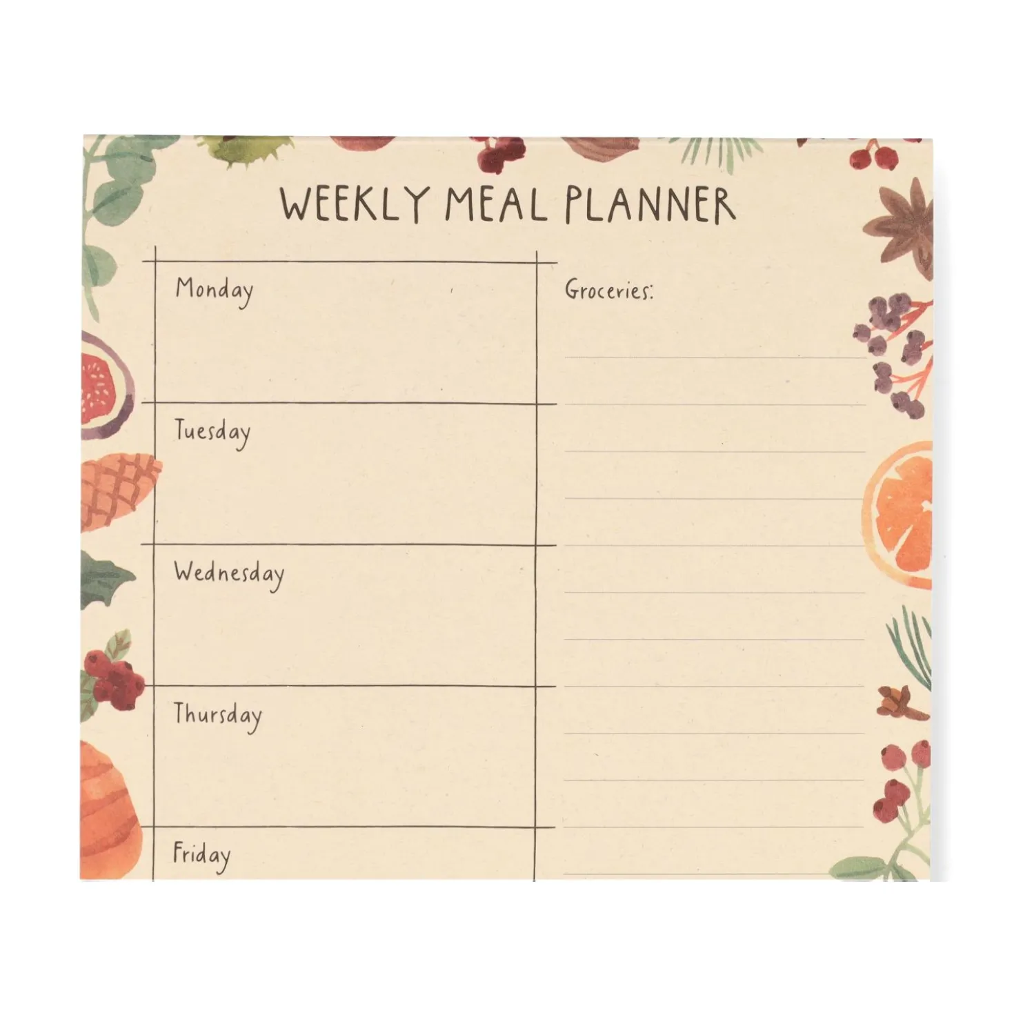 Menuplanner, specerijen, A5