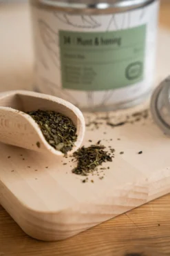 Munt & honing, biologisch, groene thee, blik, 50 gram