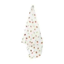 Neteldoek, linnen, aardbeien, 70 x 70 cm