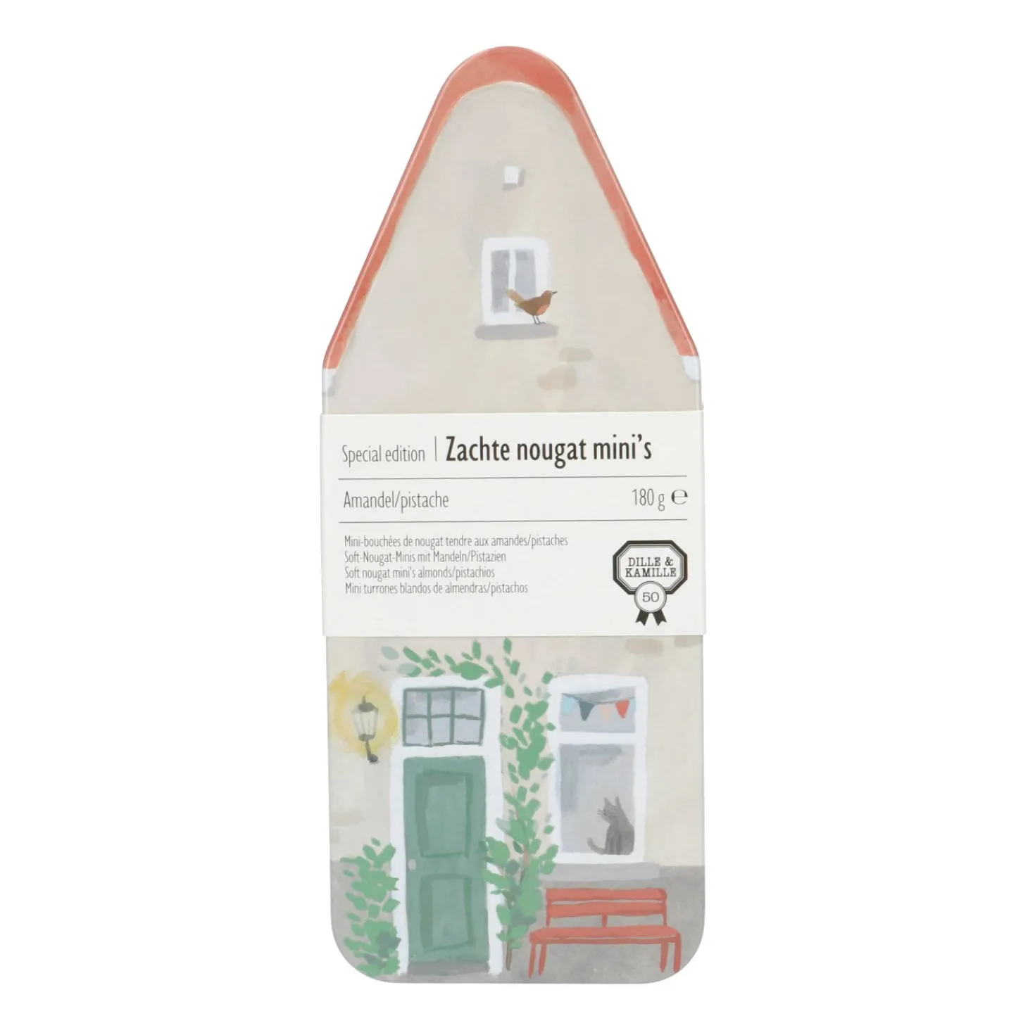 Nougat mini's amandel/pistache, blik 180 gram