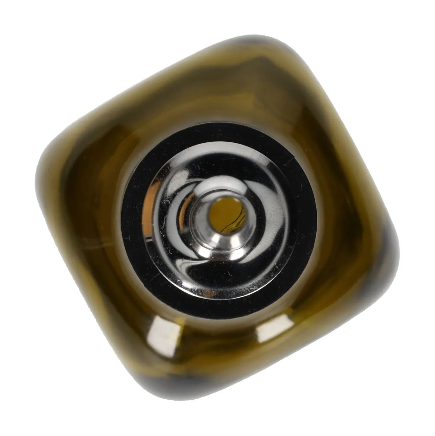 Olie/azijnfles, olijfgroen glas, vierkant, 375 ml