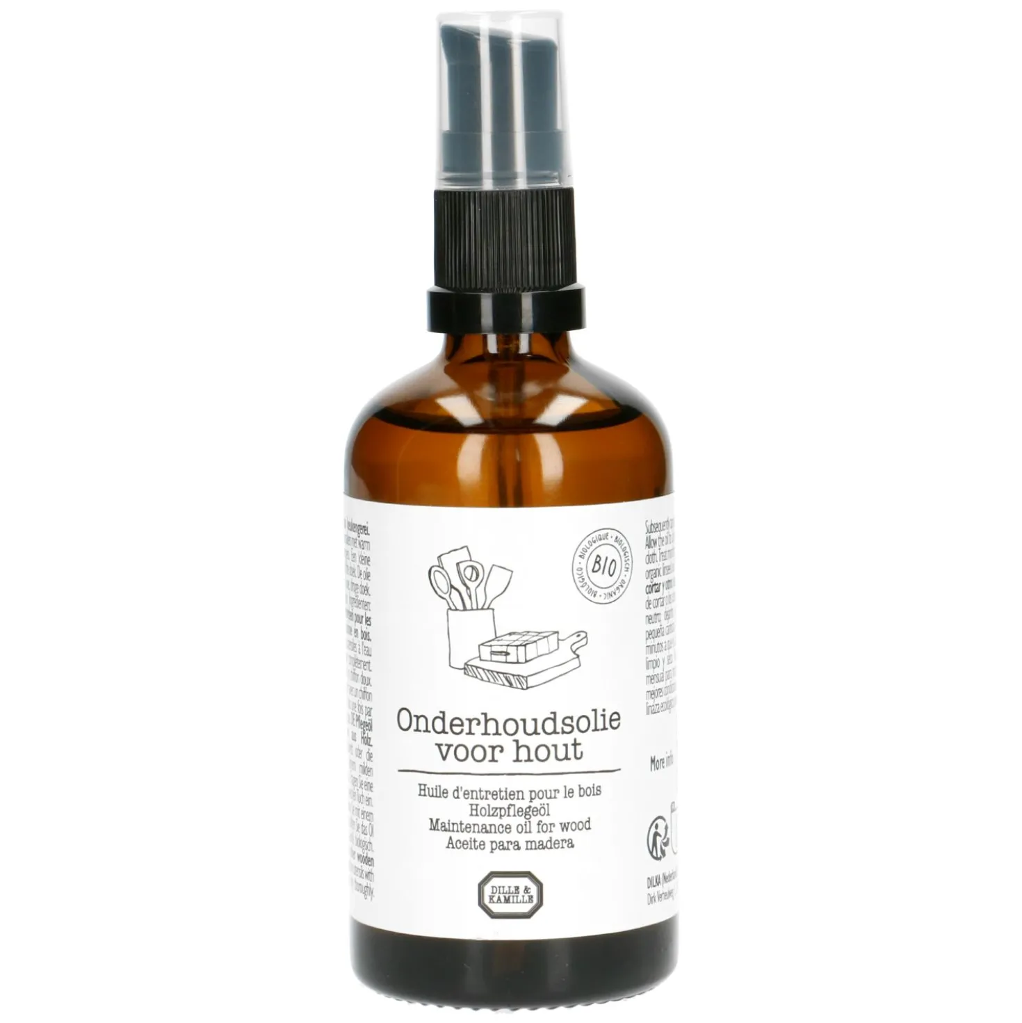 Onderhoudsolie voor hout, biologisch, pompflesje, 100 ml