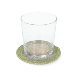 Onderzetters naturel, zeegras, groen, set van 4, Ø11 cm