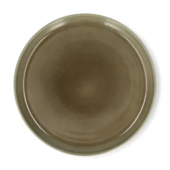 Ontbijtbord, reactieve glazuur, steengoed, olijfgroen, Ø22 cm
