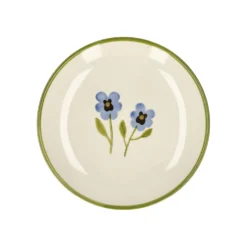 Ontbijtbord, steengoed, viooltjes, Ø21 x H 2,5 cm