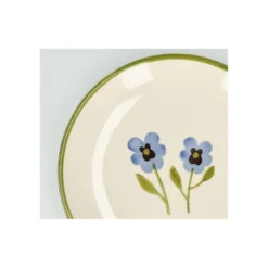 Ontbijtbord, steengoed, viooltjes, Ø21 x H 2,5 cm
