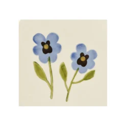 Ontbijtbord, steengoed, viooltjes, Ø21 x H 2,5 cm