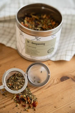 Ontspanning, biologisch, kruidenmelange, blik, 65 gram