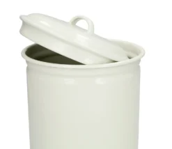 Opbergblik, emaille, wit, Ø 16 cm