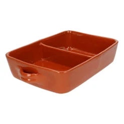 Ovenschaal met twee vakken, terracotta, 24 x 33 cm