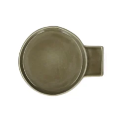 Ovenschaal, reactief glazuur, steengoed, olijfgroen, Ø12 x 2 cm