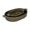 Ovenschaal, reactieve glazuur, steengoed, olijfgroen, 29,5 x 17 cm