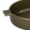 Ovenschaal, reactieve glazuur, steengoed, olijfgroen, 42 x 25 cm