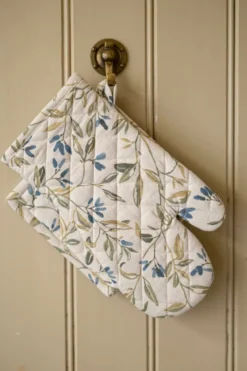 Ovenwant, GOTS bio-katoen, winterbloesem blauw, 32 x 14 cm