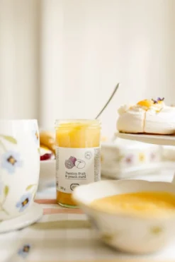Passionfruit & peach curd, biologisch, 280 gram