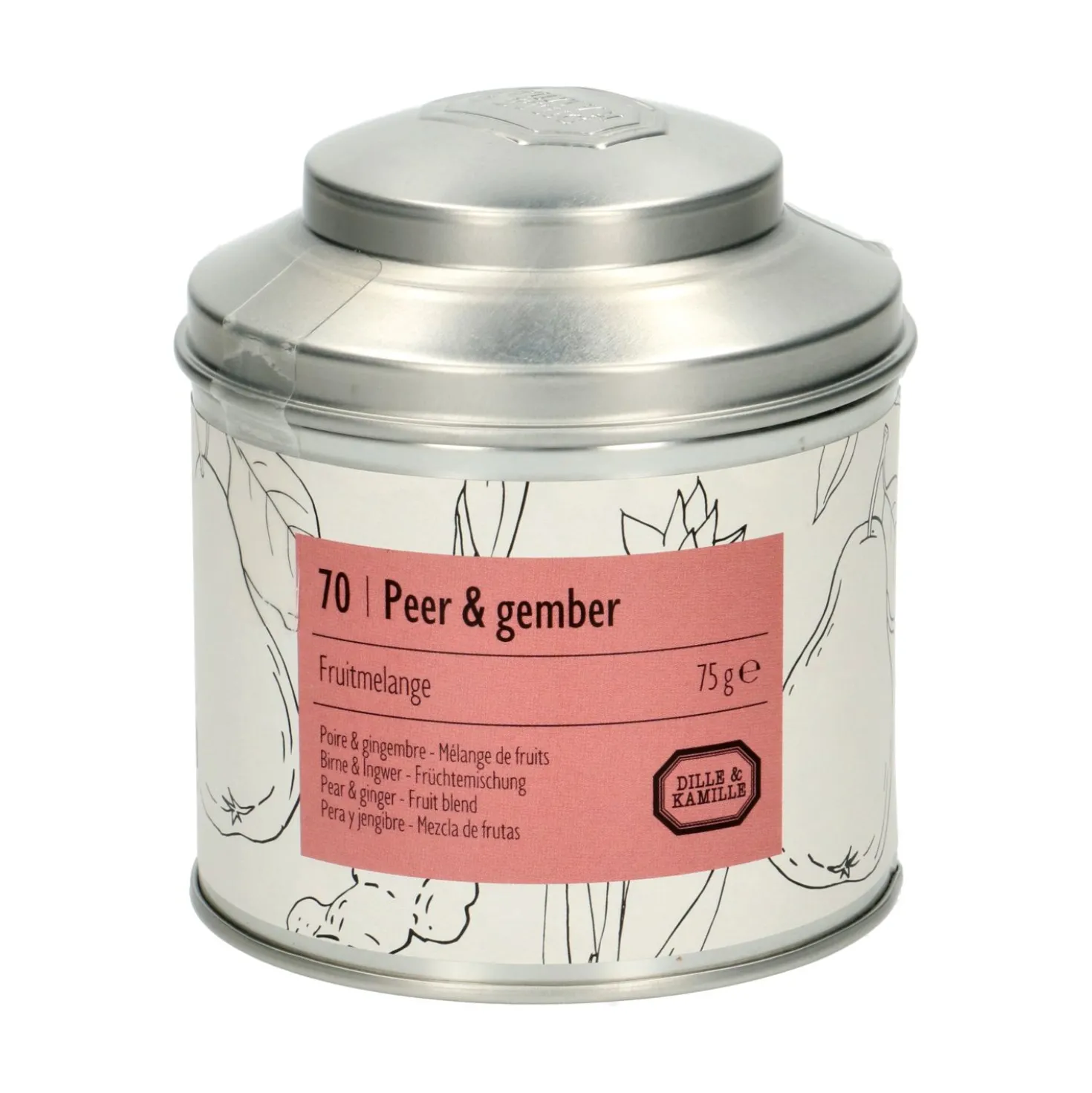 Peer & gember, fruitmelange, blik, 75 gram