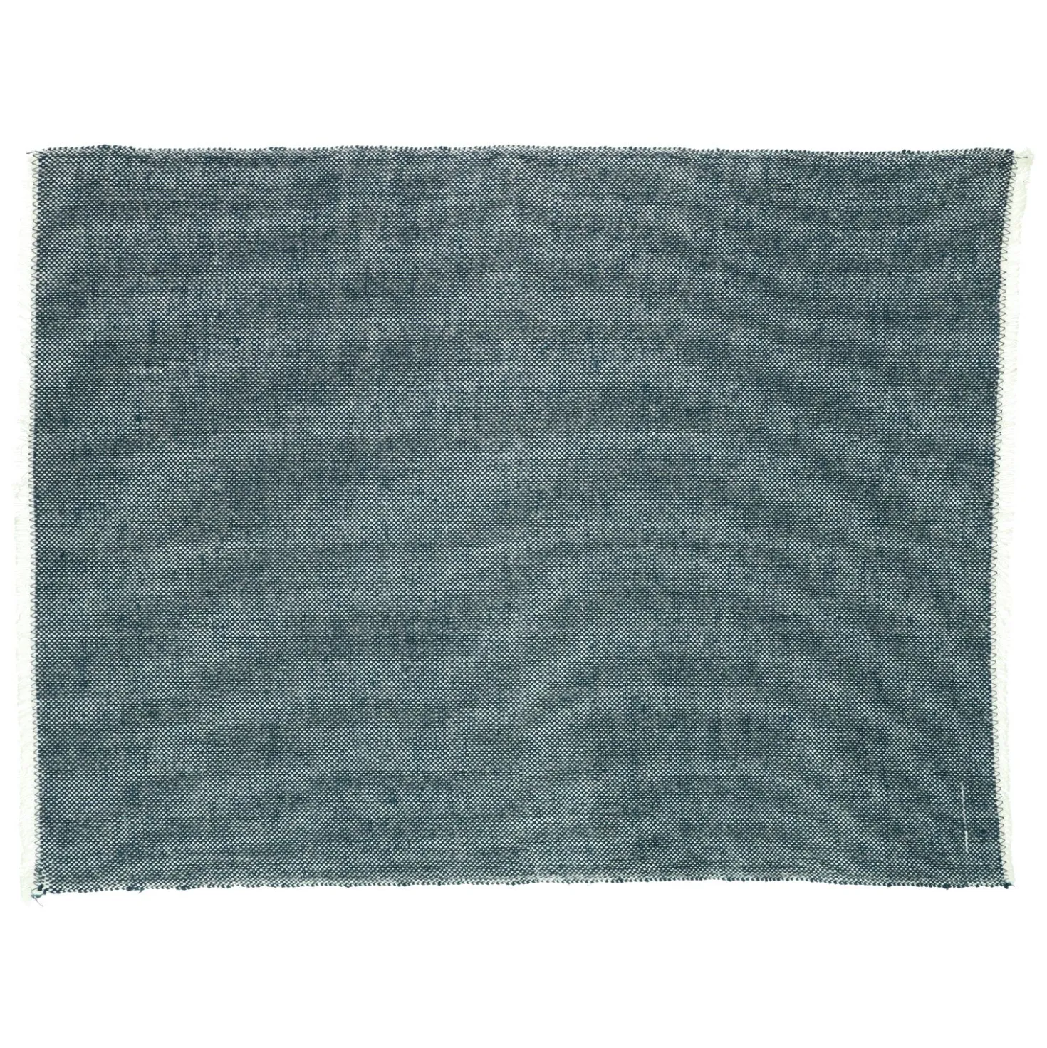 Placemat franjes, GOTS bio-katoen, blauw, 35 x 50 cm