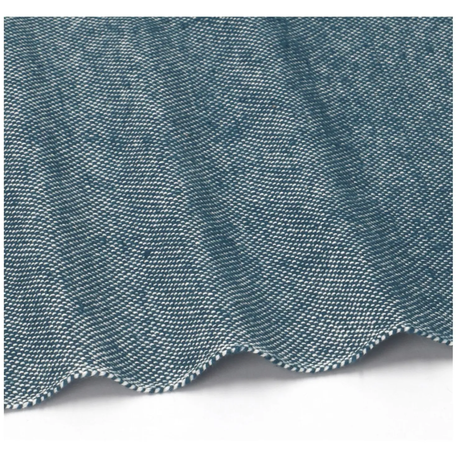 Placemat franjes, GOTS bio-katoen, blauw, 35 x 50 cm