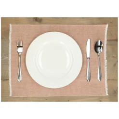 Placemat franjes, GOTS bio-katoen, sienna, 35 x 50 cm