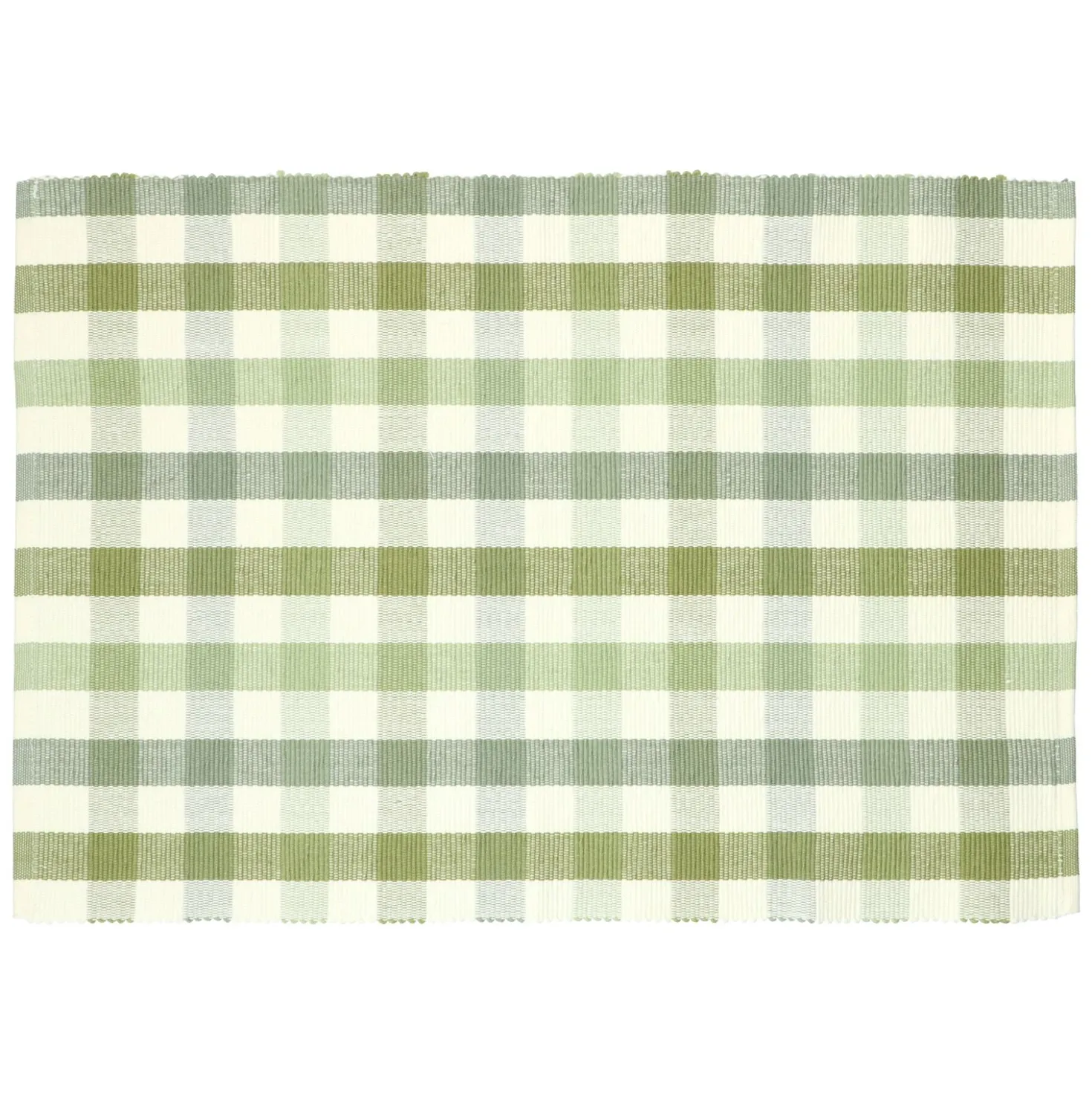 Placemat geribbeld, GOTS bio-katoen, groen, geruit, 35 x 50 cm
