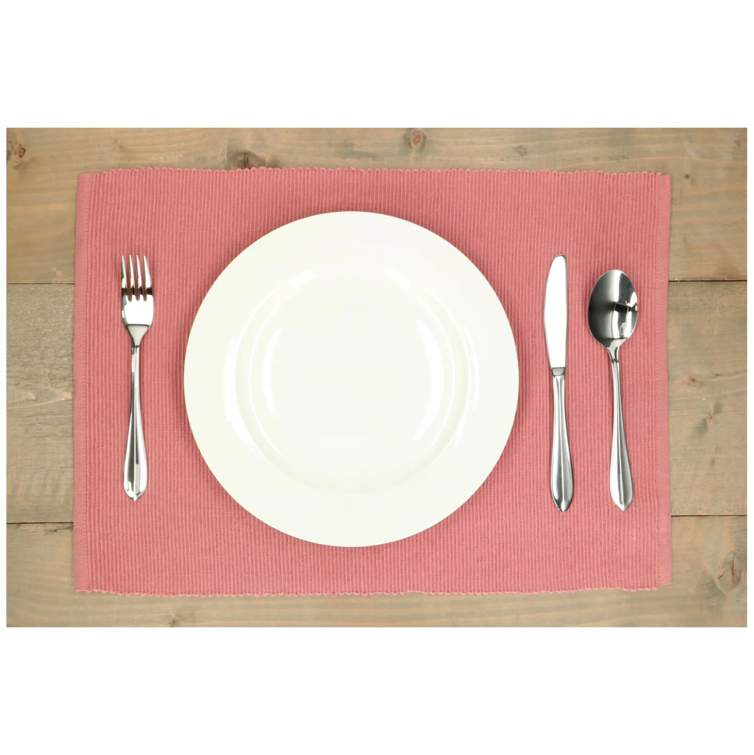 Placemat geribbeld, GOTS bio-katoen, donker roze, 35 x 50 cm