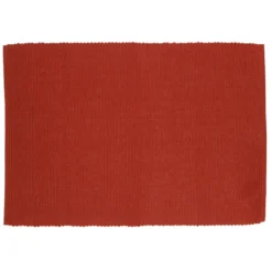 Placemat geribbeld, GOTS bio-katoen, bordeaux rood, 35 x 50 cm