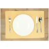 Placemat geribbeld, GOTS bio-katoen, korengeel, 35 x 50 cm