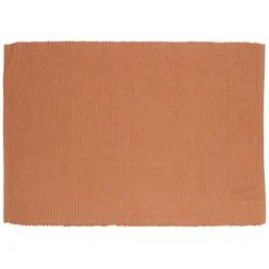 Placemat geribbeld, GOTS bio-katoen, bruin, 35 x 50 cm