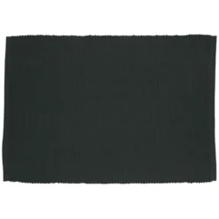 Placemat geribbeld, GOTS bio-katoen, donkergrijs, 35 x 50 cm