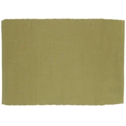 Placemat geribbeld, GOTS bio-katoen, saliegroen, 35 x 50 cm