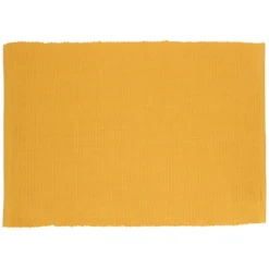 Placemat geribbeld, GOTS bio-katoen, okergeel, 35 x 50 cm