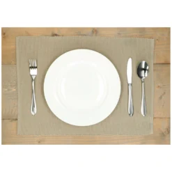 Placemat geribbeld, GOTS bio-katoen, olijfgroen, 35 x 50 cm