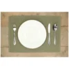 Placemat geribbeld, GOTS bio-katoen, tijmgroen, 35 x 50 cm