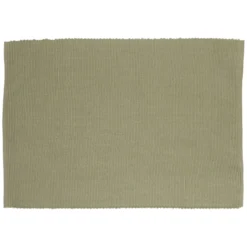 Placemat geribbeld, GOTS bio-katoen, tijmgroen, 35 x 50 cm